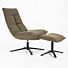 Fauteuil Marcus met voetenbank - groen Baquer