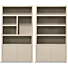 Boekenkast Set Diamond Taupe Rechts 120cm Eiken