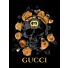 Glasschilderij Gucci Doodshoofd Met Bloemen