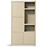 Boekenkast Diamond 120cm 4 Deuren 3 Open Vakken Taupe