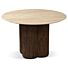 Eettafel Siem Travertine Look Walnoot Poot Ø120cm
