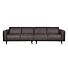 STATEMENT 4-ZITS BANK 280 CM LEDERLOOK GRIJS