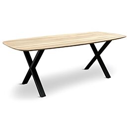 Eikenhouten Eettafel Rinske + X-Poot Dun