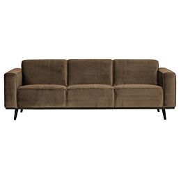 BePureHome Statement 3-zits Bank 230 CM Fluweel Taupe