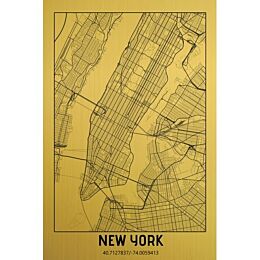 Mondiart Schilderij City Map New York Gold 
