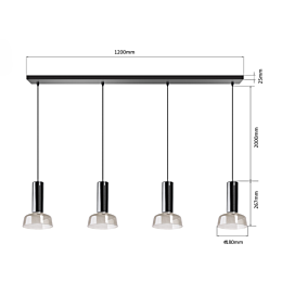 Hanglamp Beal 4 Lampen