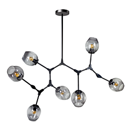 Hanglamp Lime 9 Lichts Smoke Glas