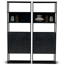 Moderne Boekenkast Bora Zwart 3 Vaks