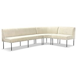 ronde eetkamer bank beige stof