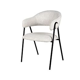 LABEL51 Eetkamerstoel Lowen - Wit - Boucle