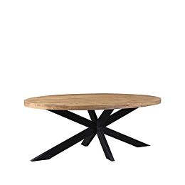 LABEL51 Eetkamertafel Zip - Rough - Mangohout - 210 cm - Ovaal