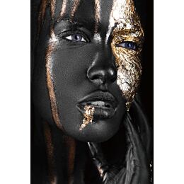 Glasschilderij Womans Face Black