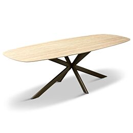 Eettafel Roxy Travertin Poot anodic brown 