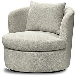 Draaibare Lounge Fauteuil Desiree Bouclé White Zand