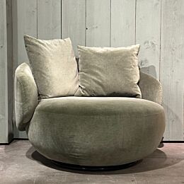 Richmond Interiors Draaifauteuil Kendall khaki velvet