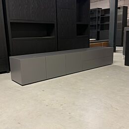 TV Dressoir Grijs Leren Top Grijs