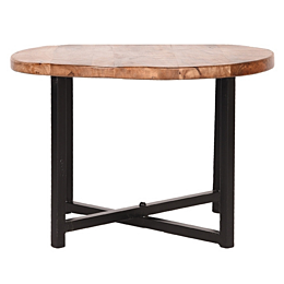 LABEL51 Bijzettafel Dex Rough Mangohout Rond 60 cm