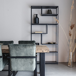 Industriële Boekenkast Clifton Zwart