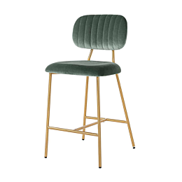 Richmond Interiors Barstoel Xenia Jade Velvet / Brushed Gold