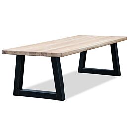 Industriële Eiken Tafel Raw A-Poot Dicht